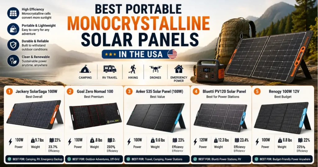 7 Best Portable Monocrystalline Solar Panels in the USA (2026)