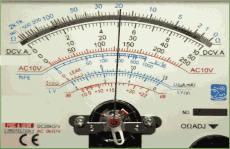 current measurement with analog multimeter