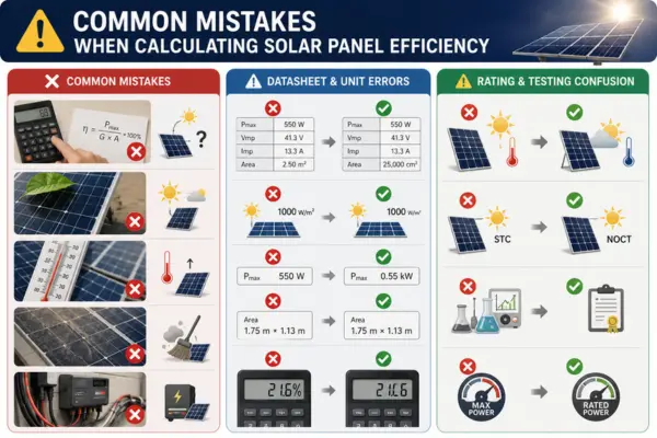 Common Mistakes When Calculating Solar Panel Efficiency