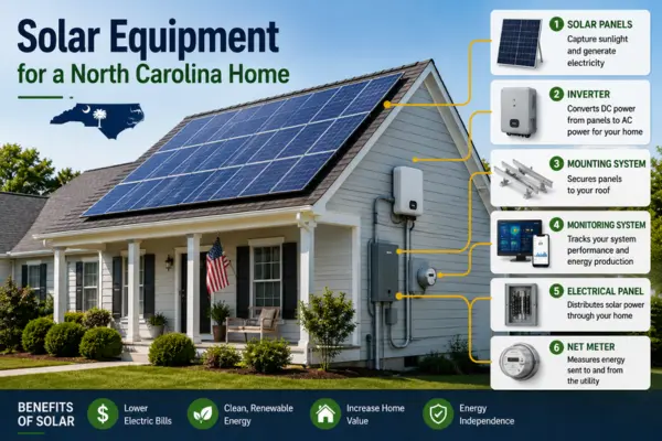 Solar Equipment for a North Carolina Home