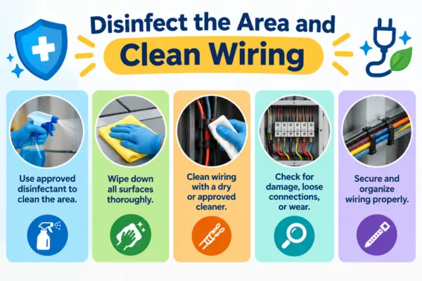 Disinfect the Area and Clean Wiring