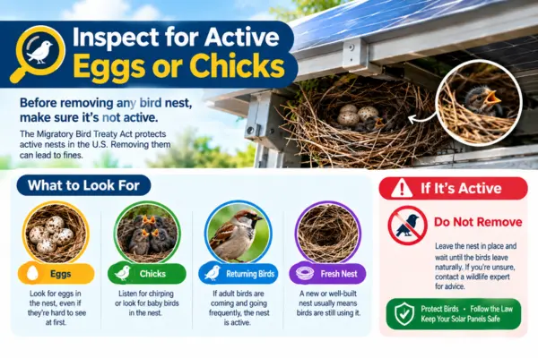 Inspect for Active Eggs or Chicks