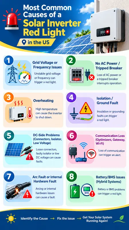 Common Causes of a Solar Inverter Red Light